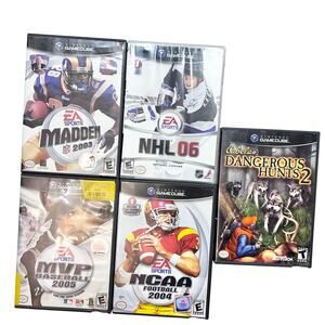 Nintendo Gamecube Game Lot Madden NHL 06 Cabela Hunts MVP Baseball NCAA Football
